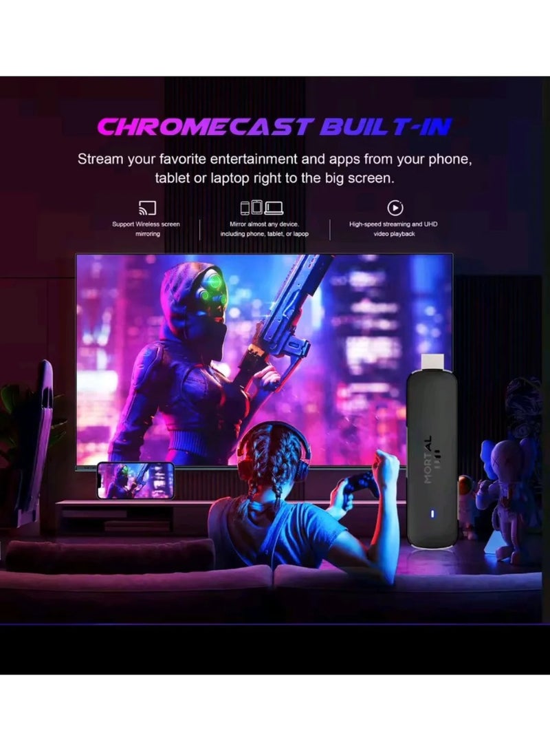 MORTAL Smart Android TV Stick 4K UHD Streaming Device with Voice Remote, Android 14 OS, Allwinner H313 Chip, 16GB Storage, Portable HDMI Media Player in Black - Image 3